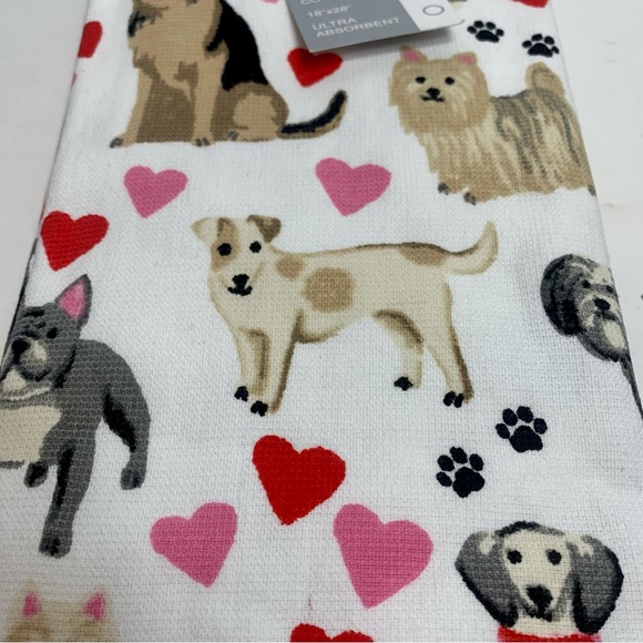 NWT. Casaba. set of 2 dog kitchen towels with multiple dog breeds - Picture 3 of 9